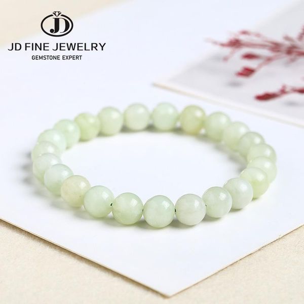 

beaded, strands jd mountain jades bracelet 6/8/10/12mm natural smooth round green stone loose beads bracelets jewelry for women, Black