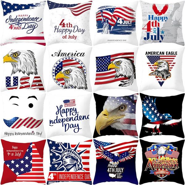 

cushion/decorative pillow explosive home furnishings pillowcase american independence day decoration peach skin sofa cushion waist