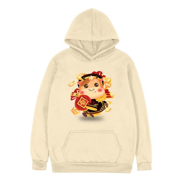 

women's hoodies & sweatshirts men's and printed loose plush year solid top, Black