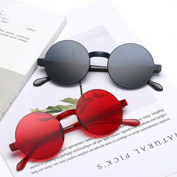 

sunglasses 2021 round retro women man brand design mirror sun glasses for female male vintage luxury gafas, White;black