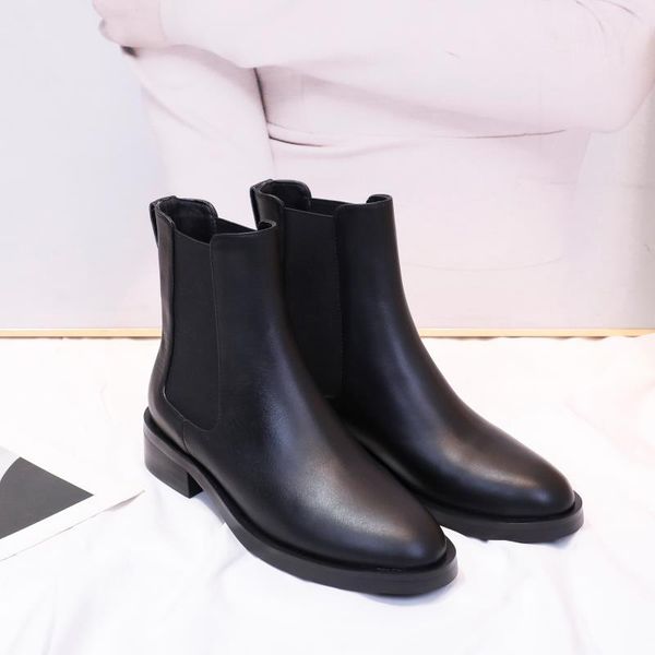 

woman boot fashion ankle boots women leather stitching nylon martin booties womens shoe girl supsneaker, Black