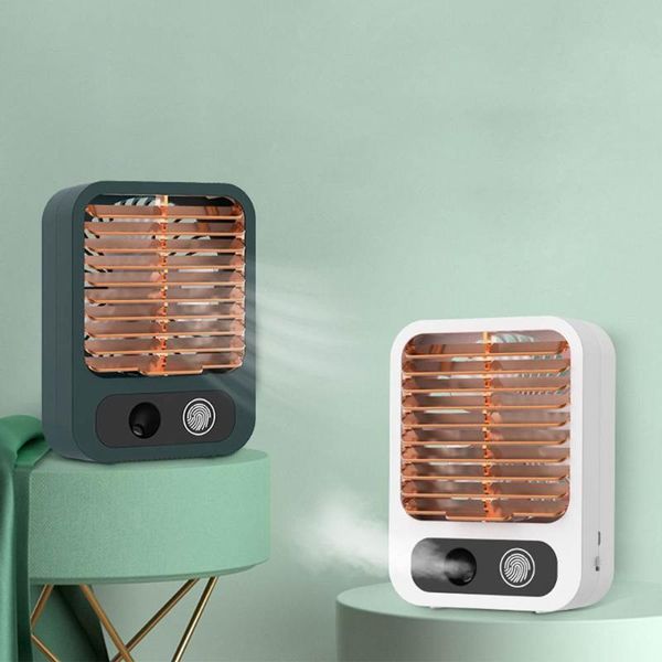 

electric fans mini portable air cooler fan usb rechargeable conditioner humidifier cooling purifier 3 speeds for office bedroom