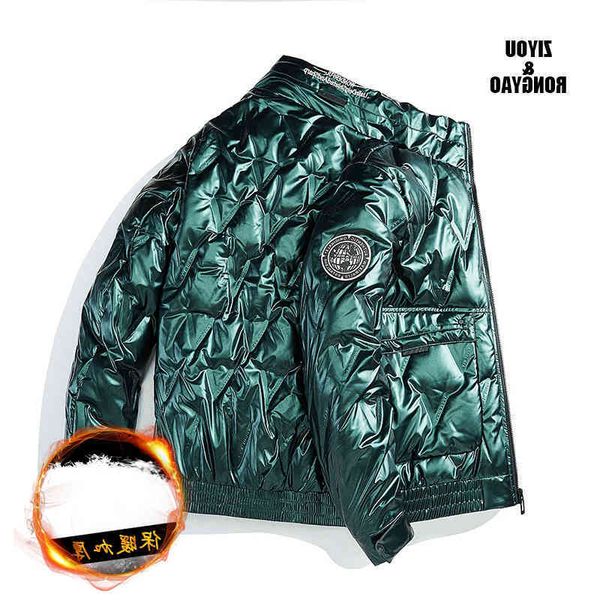 

down winter men jacket duck parkas men's thick warm snow parka detachable overcoat windbreaker coats fashion brand, Black