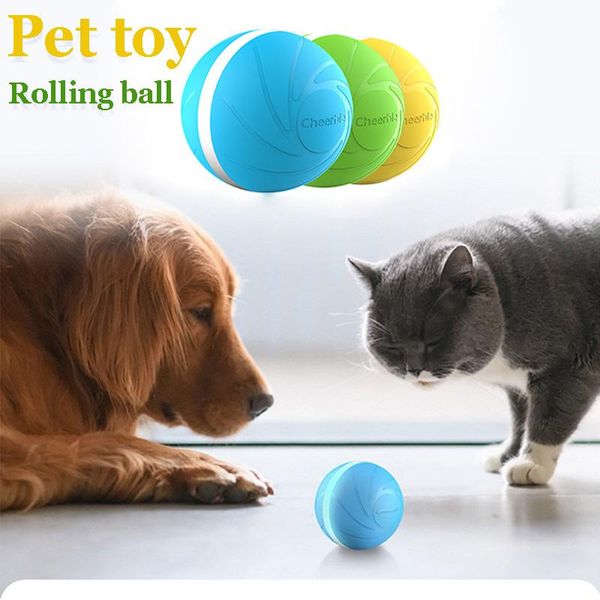 

cat toys interactive rolling ball dog biting electric funny automatic toy for and chew rubber shell
