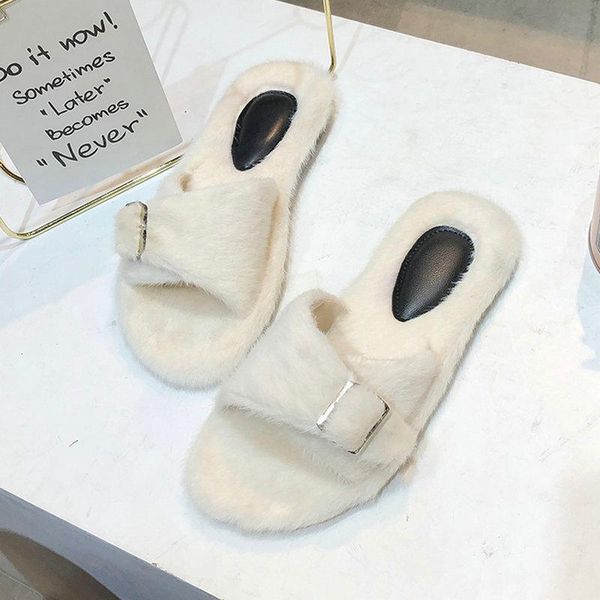 

slippers b3 size 35-40 female metal buckle spring autumn girls outdoor leisure slides woman flat heels shoes women fashion shoe, Black