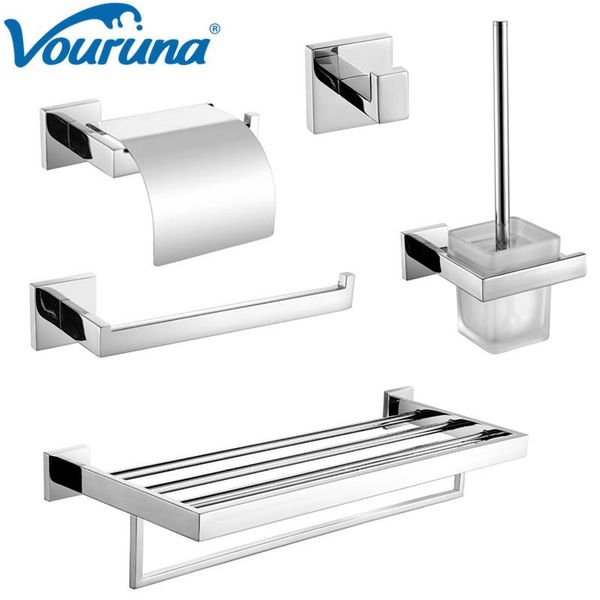 

bath accessory set vouruna 304 sus stainless steel bathroom hardware robe hook towel bar ring rails toilet paper holder