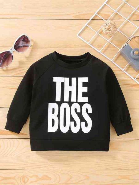 

baby letter graphic raglan sleeve sweatshirt she, Black