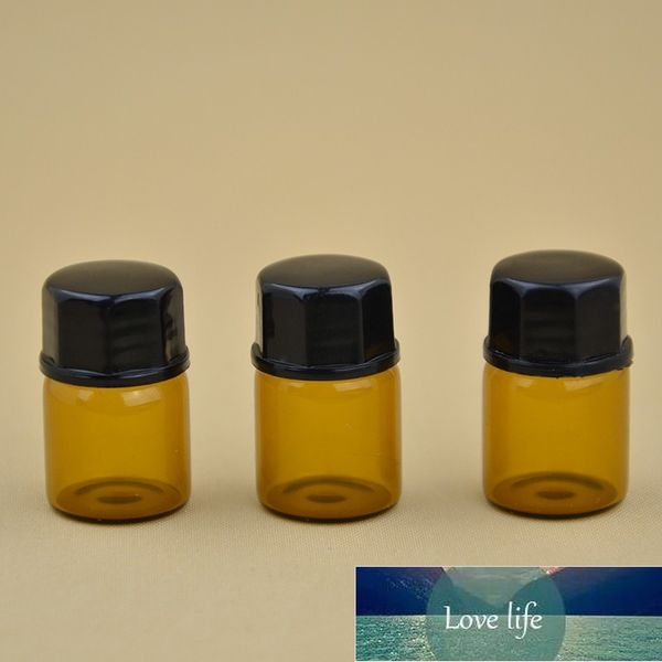 Venda por atacado 100 pcs 2ml mini pequena garrafa de óleo essencial de vidro vazio amber 1cc amostra