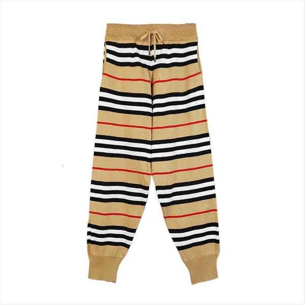 

on women classic vintage striped knitted sweater pants casual y2k drawstring femme capri-pants leggings harajuku trousers, Black;white