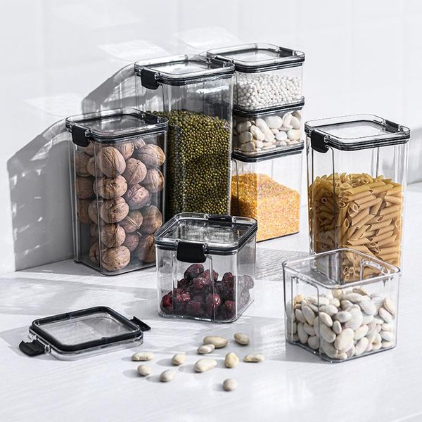 

storage bottles & jars 460/700/1300/1800ml acrylic container multigrain noodles beans cereal tank transparent box sealed