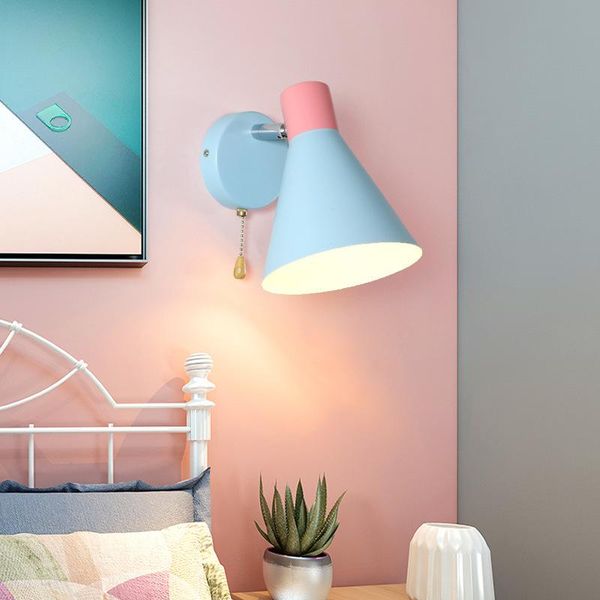 

loft blue wall light crystal luminaria lamparas de techo colgante moderna rope led bedroom bedside corridor lamp