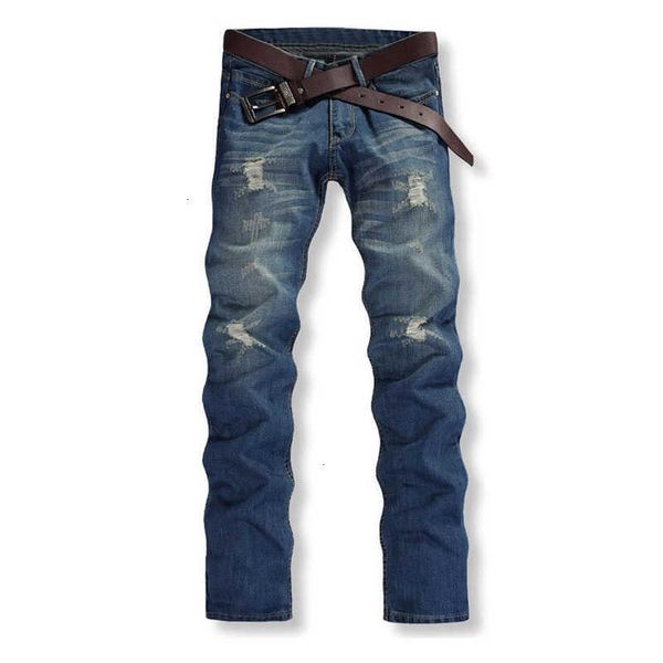 

men's jeans 100% cotton long straight fashion solid regular for men 302 z352 zgy9, Blue