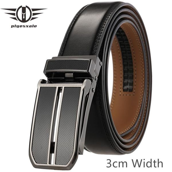 

belts 30mm width luxury mens suit black real leather waistband automatic buckle belt for men dress jeans trousers strap b594, Black;brown