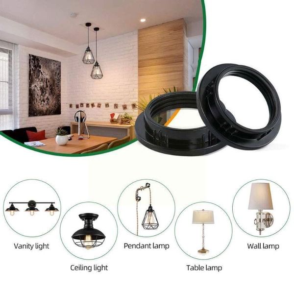 

lamp covers & shades 2pcs e14/e27 lampshade ring adapter black/white light adaptor accessories holder shade collar bulb t7f5