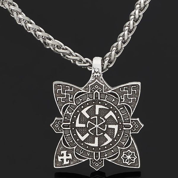 

chains exquisite nordic viking myth eight legged horse rune metal large pendant necklace, Silver
