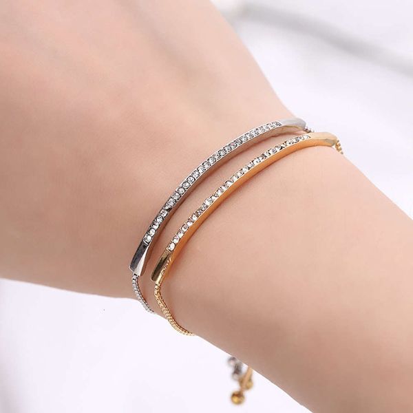 

hand catenary jewelry women's inlaid crystal push pull bracelet, Black