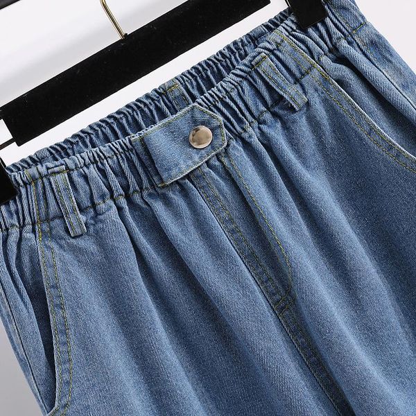 

women's jeans vintage high-waisted washing denim cotton straight barrel casual harlan pants women 5xl large size pipe radish k7933 x7gz, Blue