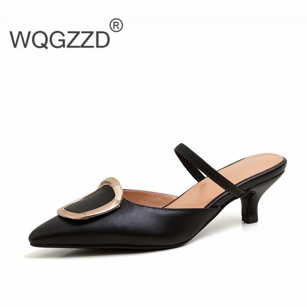 

summer high heels shoes gladiator sandals genuine leather metal decoration simple and elegant dating mujer, Black