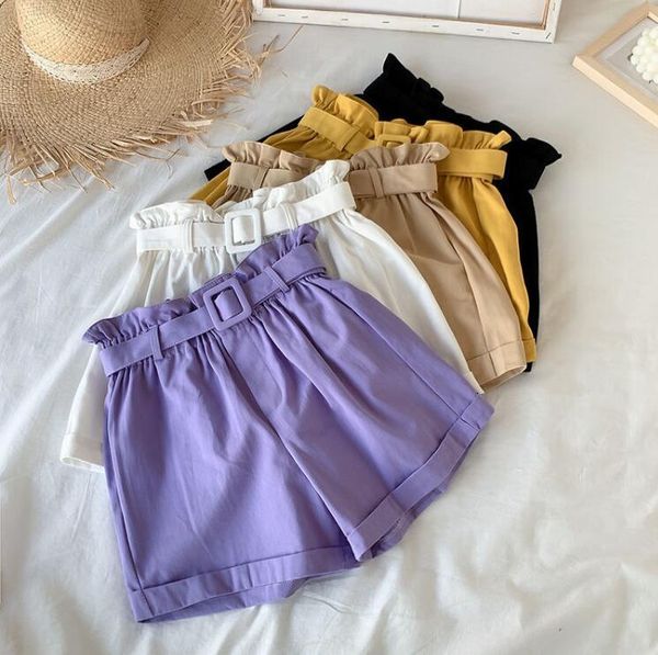 

wholesale girls shorts with belt cotton summer fashion 4-9t a932, Black