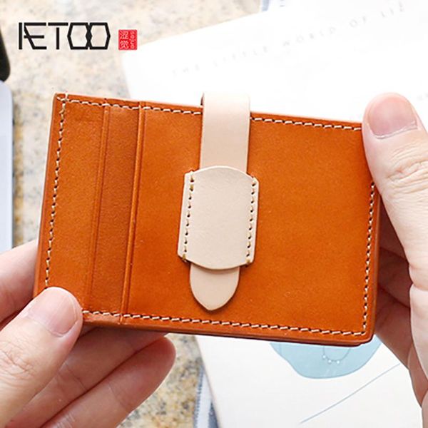 

wallets aetoo tanning cowhide small card bag female skin pumping belt color art retro mini wallet, Red;black