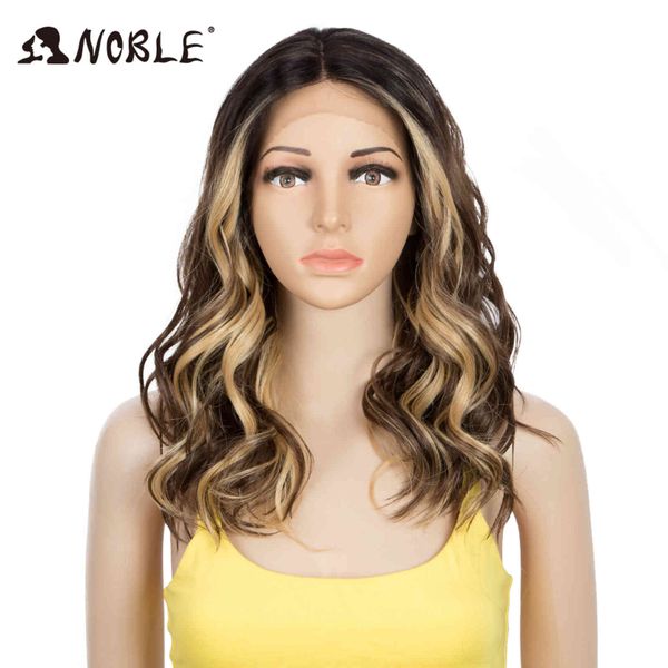 

noble long wavy synthetic hair lace part wig 20 inch s for black women new colors red mixed cosplay, Black;brown