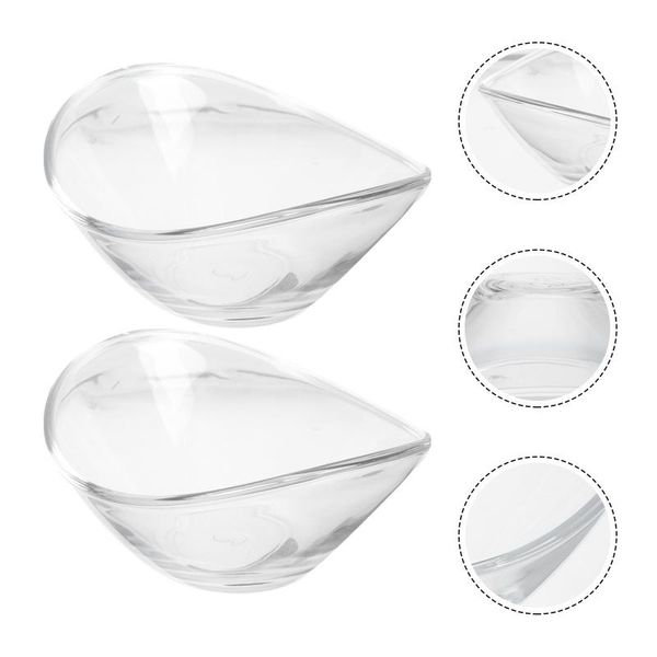 

dishes & plates 2pcs glass kitchen sauce ingot-shaped plate flavor seasoning