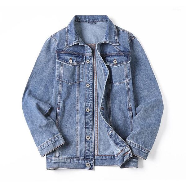 

men's jackets autumn style korean fashion loose casual denim jacket classic blue high-quality cotton jacketm-7xl, Black;brown