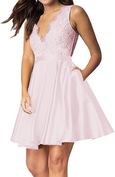

party dresses homecoming short cocktail dress lace prom applique v neck wedding elegant, White;black