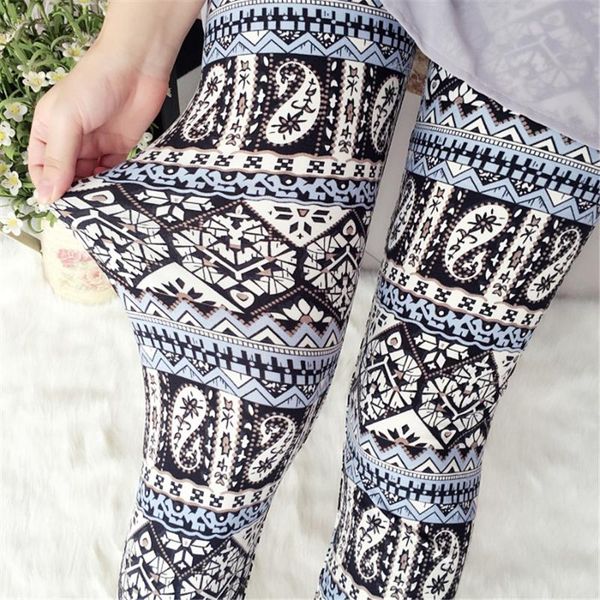 

women's leggings autumn leggins national ethnic style retro graffiti paintings print flowers trousers printed high elasticity, Black