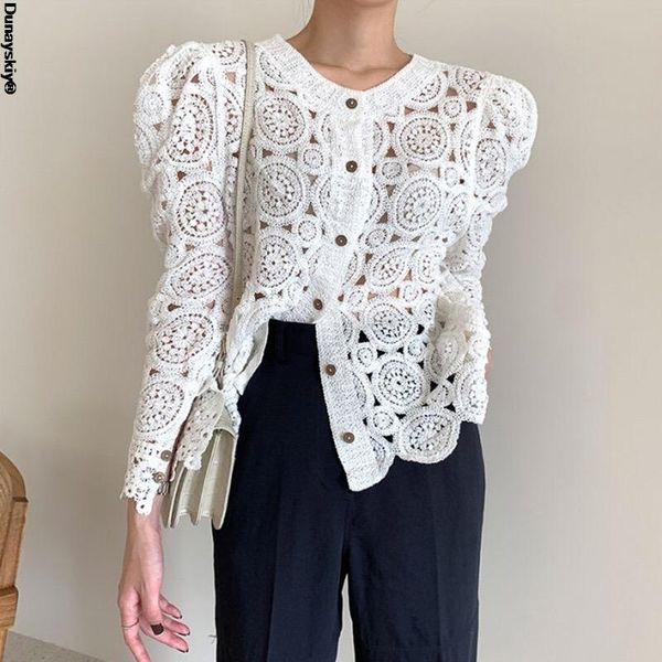 

women's jackets women long sleeve embroidery hollow out jacket korean fashion short outwear white sunproof coat, Black;brown