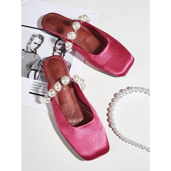 

summer women home slippers fashion pearl flats ladies comfort sandals outsid slides for shoes female flip flo, Black