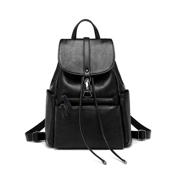 

outdoor bags backpack women soft leather shoulder 2021 designer drawstring school teenage girls