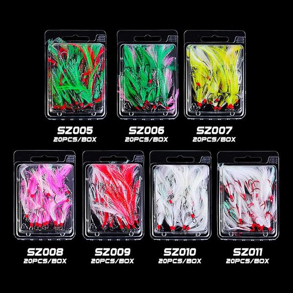 

box fishing treble hooks feather dressed flash hook round kit lure bait ldf668
