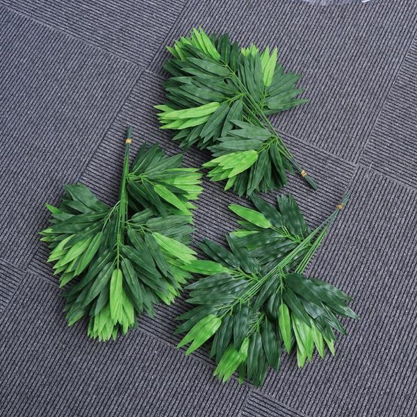 

100pcs lifelike bamboo leaves fake green plants greenery for home office decoration decorative flowers & wreaths
