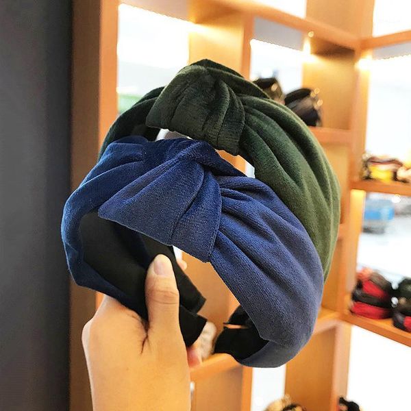 

sale 1pc wide velvet cross knot headband comfortable exquisite women girls gifts graceful party seaside hair accessories1