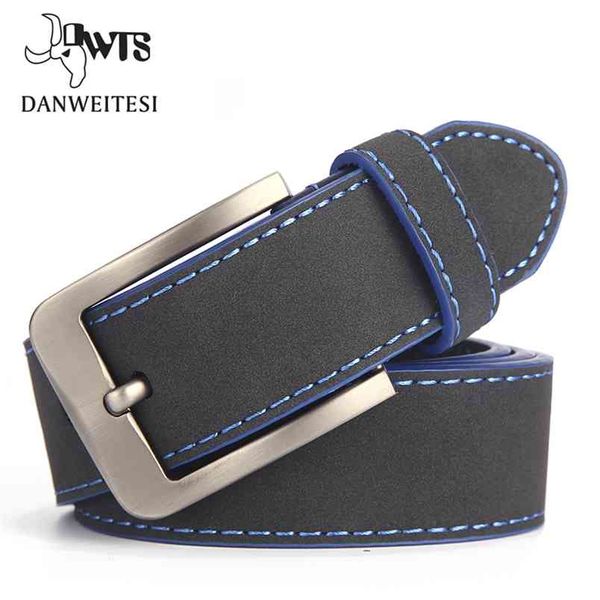 

[dwts] fashion belt for man leather belt italian design casual men's belts with blue and green color belts 210918, Black;brown