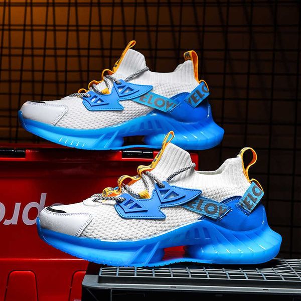 

men running shoes men's new 2021 summer flying woven breathable leisure sports luminous running blade fashion shoes large size traniers