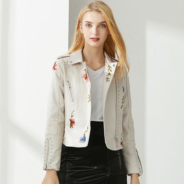 

women's fur & faux zoki autumn pu leather jacket women slim fit biker jackets casual female outwear print overwear street wear fashion, Black