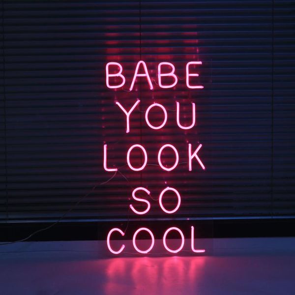

other lighting bulbs & tubes custom neon sign babe you look so cool light waterproof flex led acrylic wall hanging home decoration bar