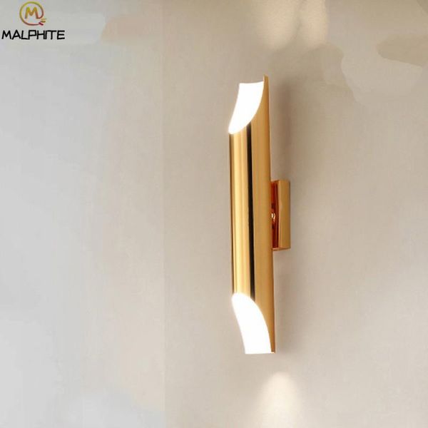 

wall lamp nordic led lights modern simple golden pipeline industrial corridor balcony living room lighting fixtures