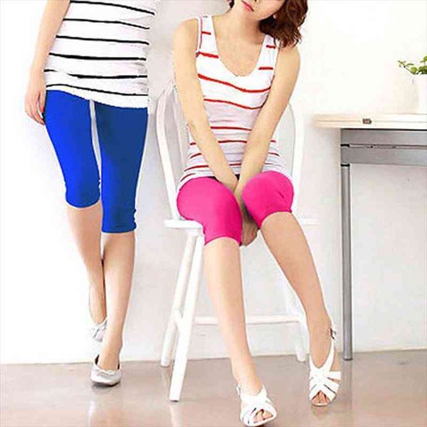 

fashion ice silk short summer women legging ultra thin pants elastic slim girl basic bodycon under jeggings, Black