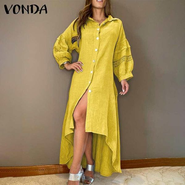 

casual dresses women dress vintage long lantern sleeve lapel collar asymmetric shirts beach sundress vestidos robe femme s-5xl, Black;gray