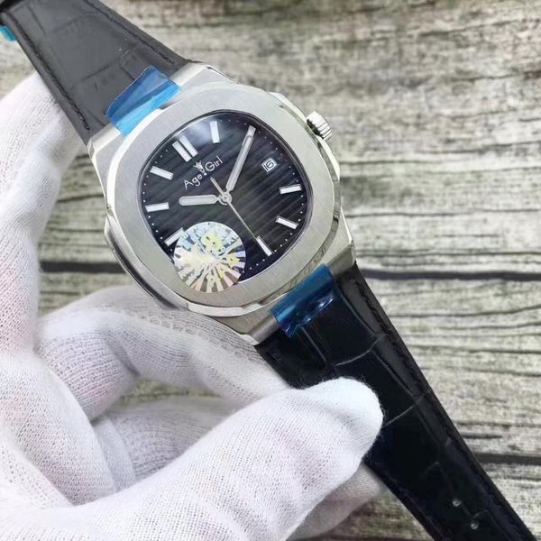 

wristwatches automatic mechanical men sapphire transparent rose gold silver blue black leather glide sooth luminous watch, Slivery;brown