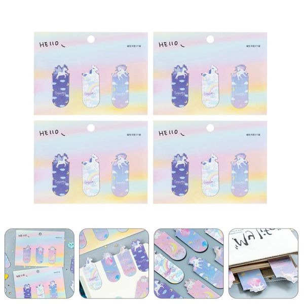 

12pcs students magnetic page clips cartoon bookmarks bookmark