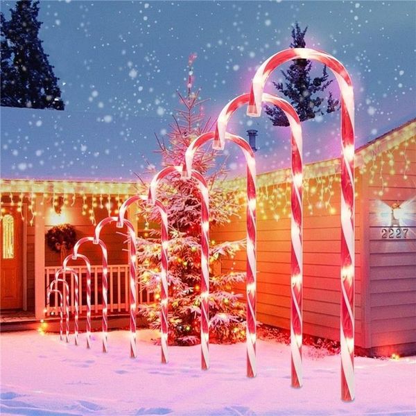 

strings eu plug/us plug/solar power christmas candy cane lights solar outdoor lawn lamp led garden pathway yard
