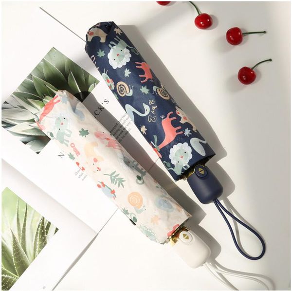 

umbrellas fully automatic mini parasol korea rain or shine dual student fold umbrella women and men
