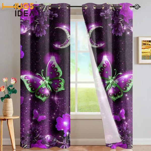 

beautiful butterfly pattern 3d print blackout curtains home window art decortion bedroom block light for woman curtain & drapes