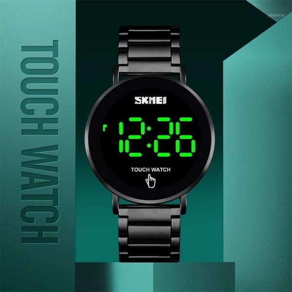 

smart wristbands men digital watch touch screen stainless steel strap fashion waterproof led display clock male1