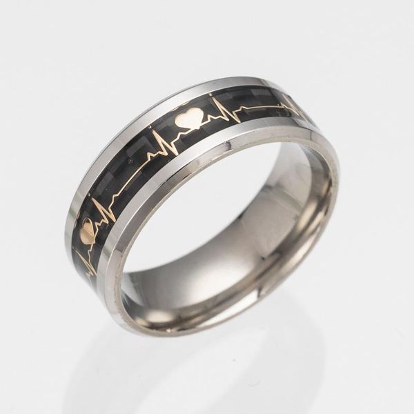 

wedding rings ecg couple carbon fiber ring luminous drop jewelry, Slivery;golden