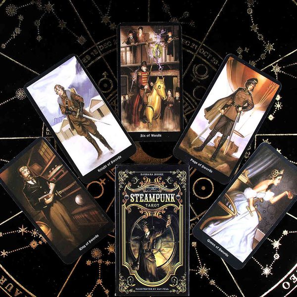 

the steampunk deck oracles guide book 78 tarot cards by barbara moore and aly fell